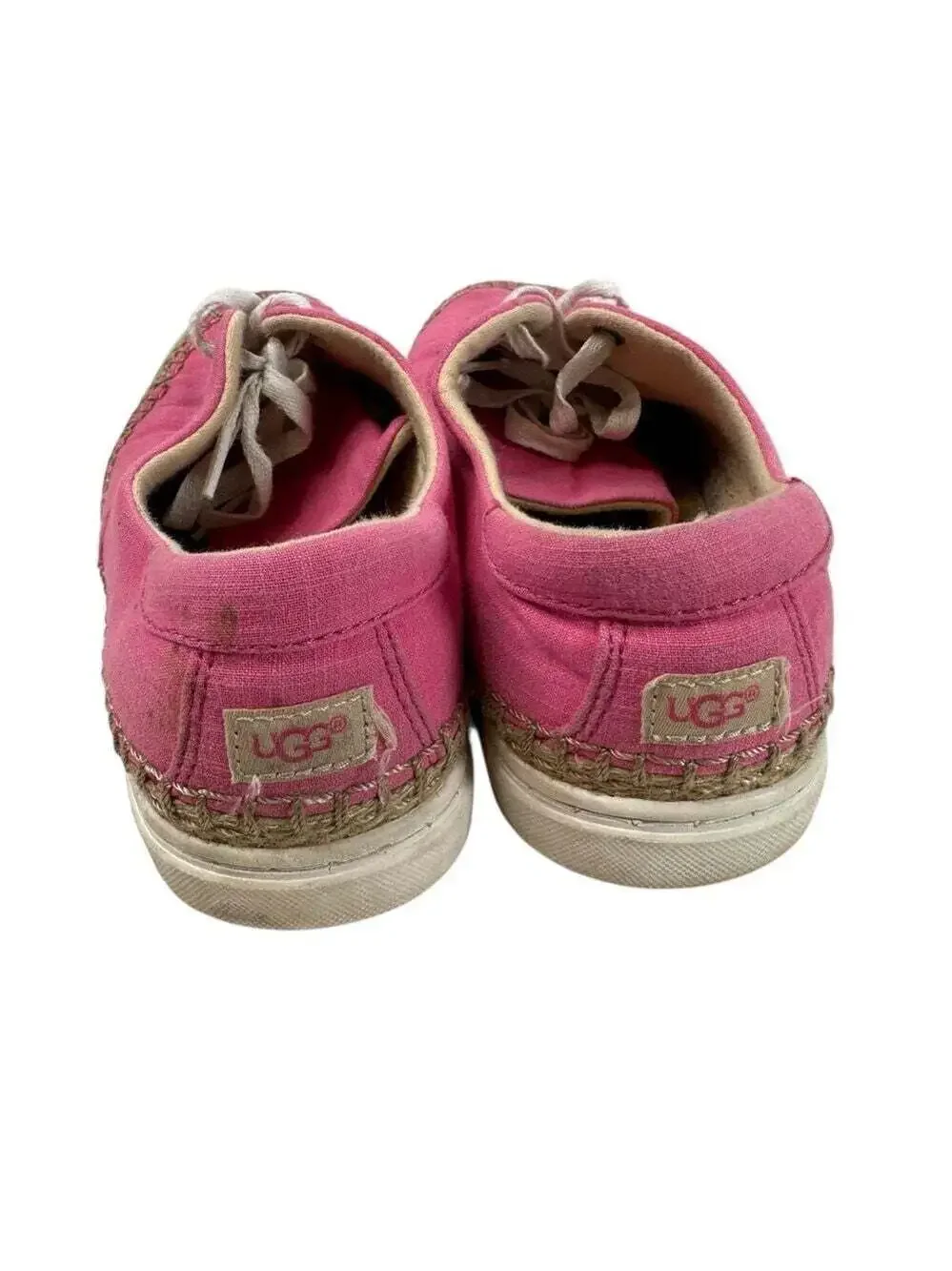 UGG Eyan II Pink Azalea Espadrille Sneakers Canvas Lace Up Womens 7.5